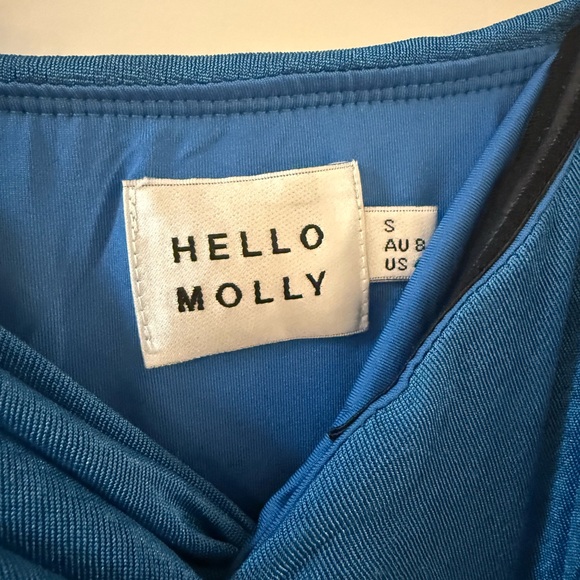 Blue Ruched Mini Strapless Dress - Picture 5 of 5